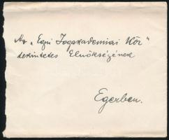 1913 Eger, Egri Zeneakadémiai Kör elnökségének részére szóló felkérés az 1848. március 15. emlékünne...