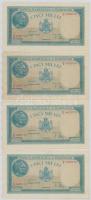 Románia 1944. 5000L (4x) sorszámkövetők T:I-  Romania 1944. 5000 Lei (4x) sequential serials C:AU