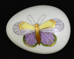 Herendi porcelán pillangós levélnehezék, kézzel festett, jelzett, hibátlan, 6×4,5 cm
