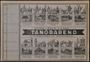 12 db Pataki-féle órarend, változó állapotban