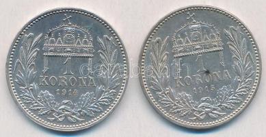 1914KB-1915KB 1K Ag "Ferenc József" (2x) T:1-
Adamo K5.1