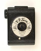 cca 1930 VP Twin, bakelitvázas angol mini fényképezőgép, erdeti bőr tokjában, dobozában, leírással, ...