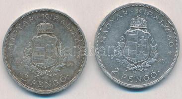 1936. 2P Ag "Liszt Ferenc" (2x) T:2 patina
 Adamo P7.3