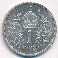 Ausztria 1893. 1K Ag "Ferenc József" T:2 karc 
Austria 1893. 1 Corona Ag "Franz Jose...