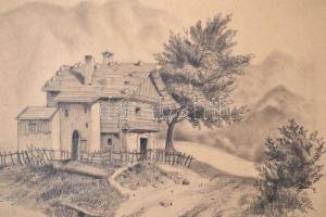 1883-1888 Vegyes grafika tétel, 6 db ceruzarajz, papír, jelzettek, közte körbevágottal, az egyik szé...