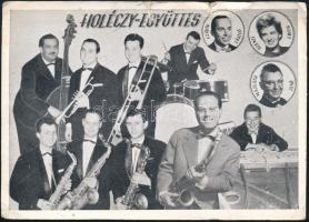 A Holéczy együttes tagjainak aláírásai az együttest ábrázoló fotólap hátulján