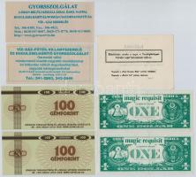 Vegyes: 6db-os reklámbankjegy tétel + "RÉDOSZ (Részeges Disznók Országos Szövetsége) Igazolvány...