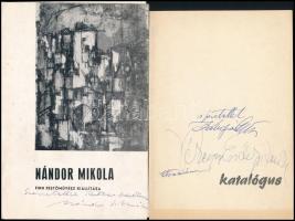 Művészek által dedikált katalógusok (Koleszár György, Erdélyi Lenke, Nándor Mikola, Pintér Éva)