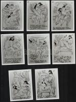20 db pornográf grafikáról készül reprodukció, 9x12 cm