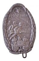 Osztrák-Magyar Monarchia 1916. Zlota Lipa 1914-1916 Zn sapkajelvény, függőleges tűvel (27x40mm) T:1- Austro-Hungarian Monarchy 1916. Zlota Lipa 1914-1916 Zn cap badge, with vertical pin (27x40mm) C:AU