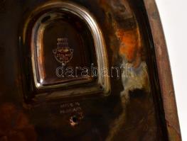 cca 1910 Zsolnay női akt lepellel, Formába öntött keménycserép színes festett eozinmázzal, jelzett, ...