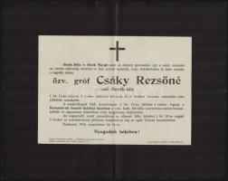 1886-1919 3 db régi gyászjelentés, hajtott