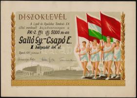 1954-1955 Bp., Sportoklevelek a kommunizmus időszakából, 2 db