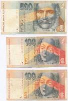 Csehszlovákia 1961. 100K + 1986. 10K + 1988. 20K + Szlovákia 1993. 100K (2x) + 500K T:III,III-
Czec...