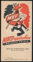 cca 1950-1960 MKP győzelme - reakció halála számolócédula, ritka!