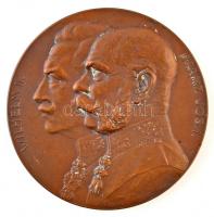 ~1914-1918. "II. Vilmos - Ferenc József / Az Apokalipszis lovasai" Br emlékérem (60mm) T:1...