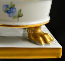 Herendi Újpesti Dózsa emlék váza 1885-1960, kézzel festett, jelzett, hibátlan, m: 17,5 cm, d:15 cm