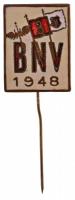 1948. BNV 1948 zománcozott Br kitűző (16x20,5mm) T:2