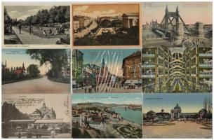Budapest - 17 db régi képeslap, közte 2 motívumlap / 17 pre-1945 postcards (2 motive cards)