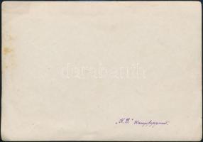 1914 K. D. Kampfapparat, katonai repülő a levegőben, légi felvétel, hátoldalon feliratozva, 12×17 cm