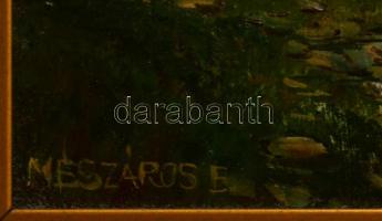 Mészáros Erzsébet (1962-): Magányos csónak. Olaj, farost, jelzett, keretben, 19×25 cm