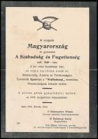 1918 Furcsa és egyedi magyar nyelvű, de nem magyarok által írt magyarellenes háborús gúnyirat / kisplakát