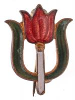 1905-1910. Tulipános Iparvédő Mozgalom zománcozott jelvény (14x18mm) T:1-