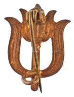 1905-1910. "Tulipános Iparvédő Mozgalom" zománcozott jelvény (14x18mm) T:1-