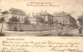 1901 Győr, Főherceg Frigyes laktanya. Mandausz J. kiadása (Rb)