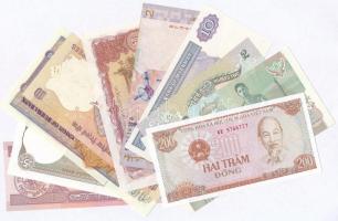 11db-os vegyes külföldi bankjegy tétel, ázsiai országokból, közte Afganisztán, Burma, India, Kína, T...