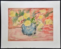 Krizsánits jelzéssel: Csendélet, akvarell, papír, paszpartuban, 31×42 cm