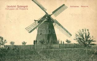 1910 Szőreg (Szeged), Szélmalom. W. L. Bp. 6028. Kiadja Schwitzer Jakab (fa)