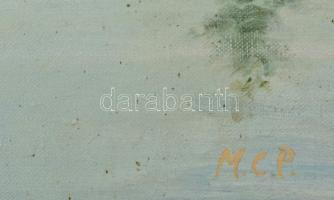 MCP jelzéssel: Akt szobor. Olaj, vászon-farost, keretben, 78×57 cm