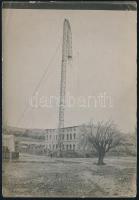 1916 Sebenico (Šibenik) haditengerészeti rádiótorony találta után, hátoldalon feliratozott fotó, 12×8 cm