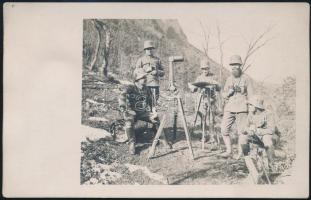 cca 1918 Katonai megfigyelő egység, fotólap, 8,5×14 cm