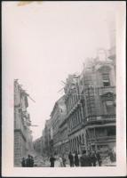 1944 Budapest, háborús károk a belvárosban, fotó, 10×7 cm