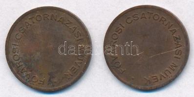 DN "Fővárosi Csatornázási Művek" fém bárca (2x) T:2,2-