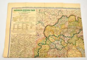 1942 Magyarország közigazgatási térképe 1918-ban az 1942-es határokkal. Kogutowitz Manó, a hajtások mentén szakadt, 115x84 cm.