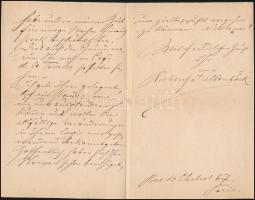 1889 Richard Fallenböck (1859-1891) osztrák festő Párizsban, röviddel halála előtt saját kézzel írt ...