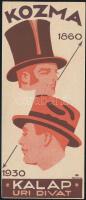 1930 Kozma Lajos budapesti kalapüzletének reklámos számolócédulája