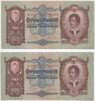 1932. 50P (2x) egyugrásos sorszámkövetők T:I,II