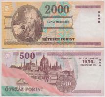 2000. 2000Ft "Millenium" + 2006. 500Ft  "50. évforduló 1956. október 23." "...