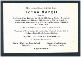 Engel Tevan István (1936-1996) grafikus és Tevan Margit (1901-1978) ötvösművész,  saját kezű üdvözlő...
