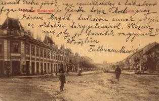 1908 Munkács, Mukacheve, Mukacevo; Fő utca, Novák Lajos üzlete. W.L. 1175. / main street, shop (EK)