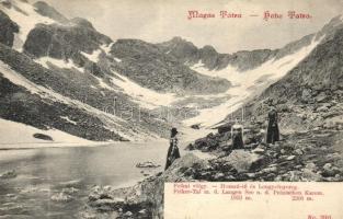 1908 Tátra, Tatry; Felkai völgy, Hosszú tó, Lengyelnyereg / Felker-Tal, Langen See, Polnischen Kamm. / Velická dolina, Dlhé pleso, Polsky hreben (EK)