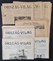 cca 1899 az Ország-világ ismeretterjesztő képes hetilap 9 lapszáma, töredékszámok, érdekes írásokkal