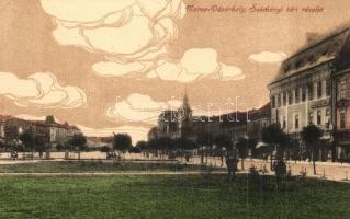 Marosvásárhely, Targu Mures; Széchenyi tér, Marványi Arthur üzlete és saját kiadása / square, shops