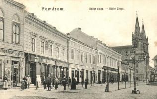 1906 Komárom, Komárnó; Nádor utca, Rehberger Sándor, Nagy Géza és Gyula az Angol Divathoz, és Fektor György üzlete / street view with shops