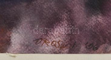 Orosz István (?-): Barlangtó. Vegyes technika, papír, 50×70 cm