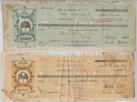 Zalaegerszeg 1929-1936. 6db kitöltött és érvénytelenített váltó, mellette igazolás nagykanizsai vált...